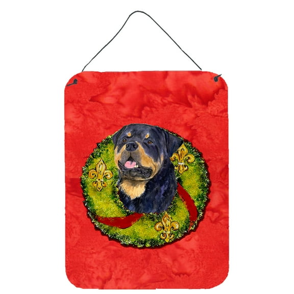 Rottweiler Cristmas Wreath Wall or Door Hanging Prints