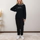 thumbnail image 3 of Gibobby Conjunto de sudadera informal para mujer Conjunto de ropa deportiva informal para mujer Sudadera con capucha y estampado de del corazón Chándal(Negro,M), 3 of 5