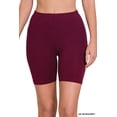 thumbnail image 3 of 2 Packs of Zenana Womens & Plus Soft Cotton Stretch Mid Thigh Length Fitness Sport Biker Shorts, 3 of 5