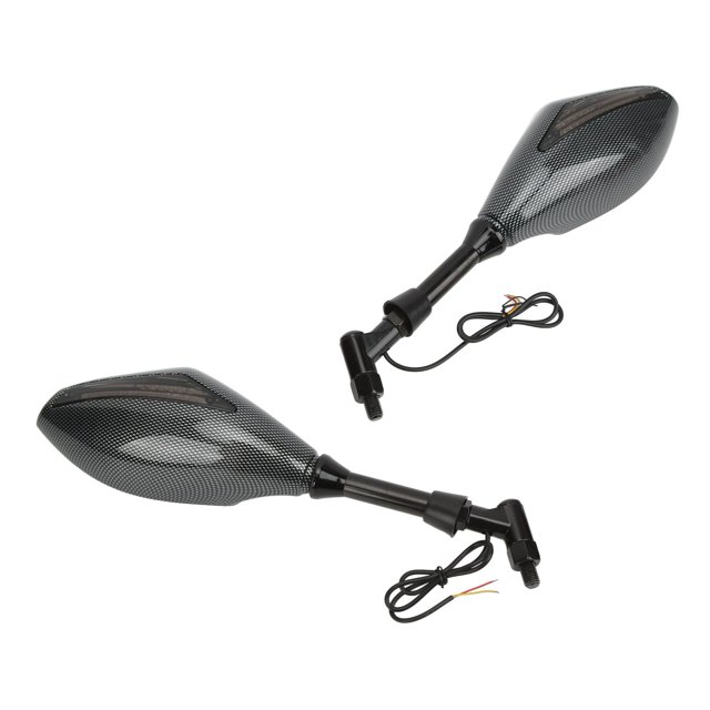 Espejo retrovisor con señal de giro para motocicleta, par de espejos retrovisores para motocicleta con señal de giro LED Espejo retrovisor para motocicleta Durabilidad mejorada
