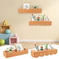 thumbnail image 2 of 2 Set Nursery Book Shelves Scalloped Plastic Artificial Rattan Classroom Wall Shelf 15.8 Inch Wall Mounted Floating Bookshelve, Hanging Boho Wicker Woven Shelf for Bedroom Farmhouse Decor (2, Brown), 2 of 6