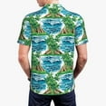 thumbnail image 3 of Balery Hawaii Palms Printed Men’s Short Sleeve Polo Shirt, Midweight Men's Shirt,Golf Polo shirts -3X-Large, 3 of 8
