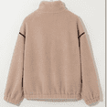 thumbnail image 6 of Women Sherpas Jackets Full Zip Fuzzy Coat Cropped Fleece Lined Jackets Outwear Casual Warm Winter Outfits, 6 of 9