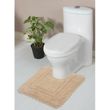 Home Weavers Inc Home Weavers Casual Elegence Bathmat Absorbent Cotton Machine Washable, Reversible Bath Rug Linen 20"x20"