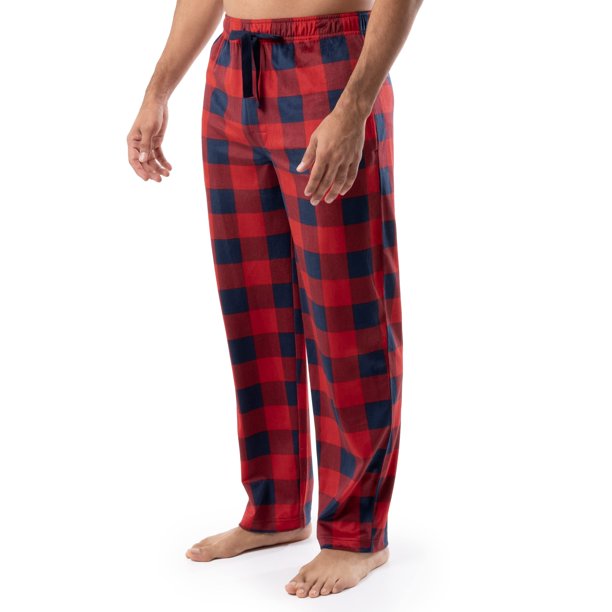 Pantalón de Pijama de Forro Polar Sedoso para Hombre IZOD, Cuadro Rojo/Azul Marino, XX-Large