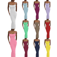 thumbnail image 6 of KelaJuan Women's Summer Slip Slim Dress, Solid Color Spaghetti Strap Low Cut Fishtail Hem Ankle Length Dress, 6 of 6