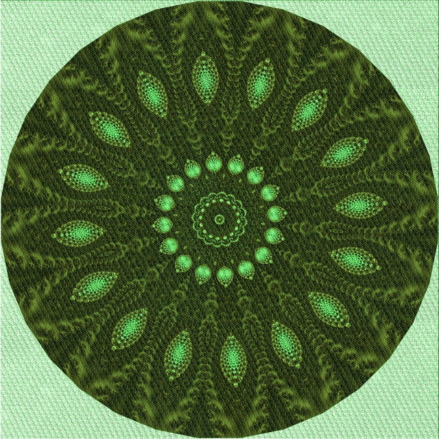 Ahgly Company Tapis d'Intérieur Lavables à la Machine, Carrés, Transitionnels, Verts, Tapis de Zone, 5 Pieds Carré