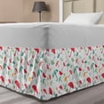 thumbnail image 1 of Rain Bed Skirt, Colorful Umbrellas Ornamented with Dots Pattern Modern Design Print with Water Drops, Elastic Bedskirt Dust Ruffle Wrap Around for Bedding Decor, 4 Sizes, Multicolor, by Ambesonne, 1 of 2