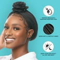 thumbnail image 6 of KISS Colors & Care Top Knot Pre-Tied Hair Wrap For Women, Black Turban, 6 of 13