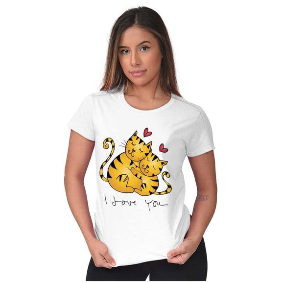 Crazy Cat Lady I Love You Kitties Womens Slim Fit Graphic Tee Brisco Brands S