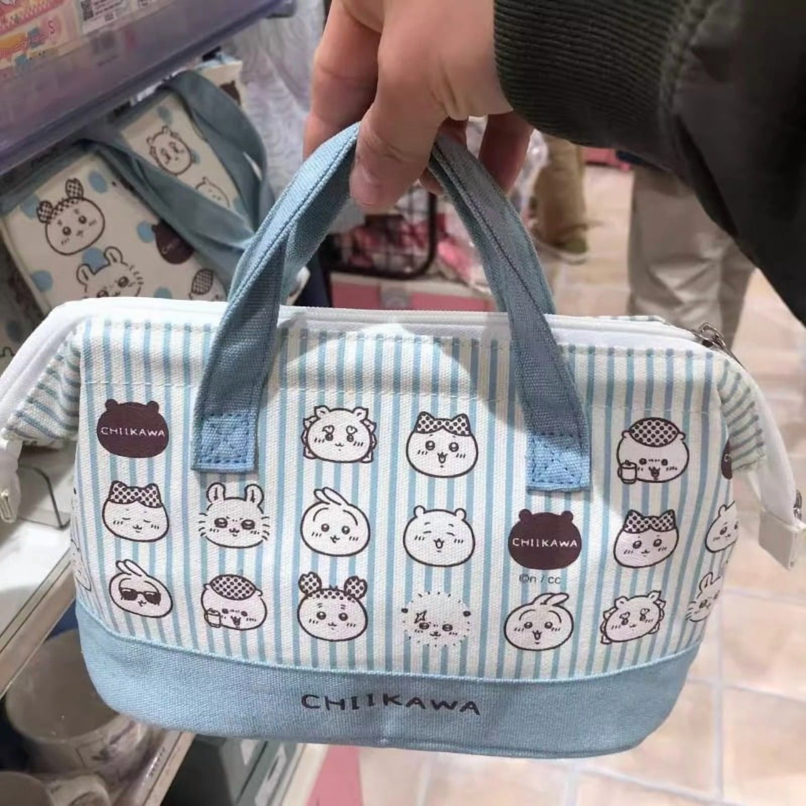 Chiikawa Bento Bag Usagi Kawaii Aluminum Foil Keep Warm Lunch Box Storage Bag Handheld Commute Portable Meal Case