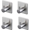thumbnail image 1 of 3M Adhesive Hook, Bathroom Wall Hook, Stainless Steel, 4 Pieces, 1 of 5