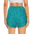 thumbnail image 4 of Goofa Blue Green Glitter Printed Women 2 in 1 Running Shorts,Quick Dry Athletic Workout Shorts,High Waisted Athletic Shorts with Liner Pockets-X-Large, 4 of 9
