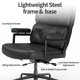 thumbnail image 5 of Office Chair Modern Luxury Office Furniture Genuine Leather Lobby Chair Comfortable Rotating Boss Chair Computer Business Chairs My Lux Decor Round, 5 of 9