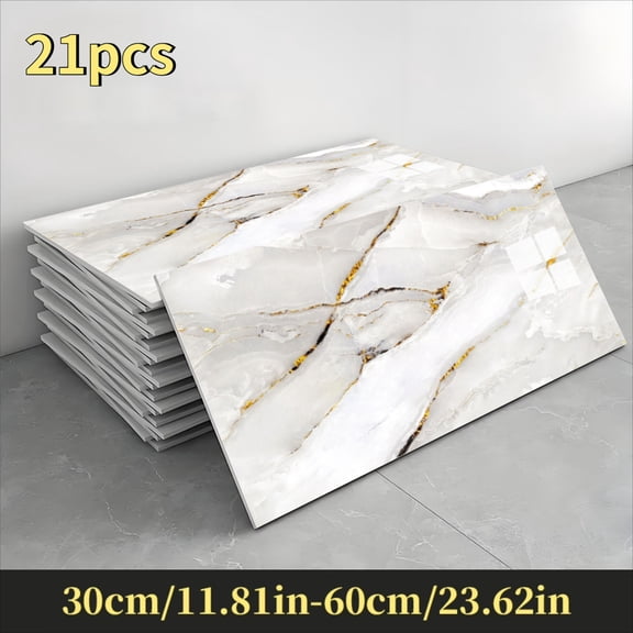 Peel and Stick Wall Panels, Marble Foam PVC Waterproof Backsplash Tiles for Kitchen, Bathroom, Peel and Stick Tile