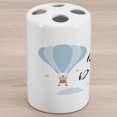 thumbnail image 1 of Dream Ceramic Toothbrush Holder, Inspirational Phrase with Hot Air Balloon Stars and Clouds Romantic Cartoon Design, Decorative Versatile Countertop for Bathroom, 4.5" X 2.7", Multicolor, 1 of 4