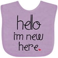 thumbnail image 3 of Inktastic Hello, I'm New Here. Boys or Girls Baby Bib, 3 of 4