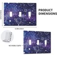 thumbnail image 3 of NICKSUN Galaxy Space Purple Combination Wall Plate, 3 Gang 3 Toggle Outlet Cover Decorative Switch Plate for Office Home Decor, 4.5 x 6.38 Inch, 3 of 6