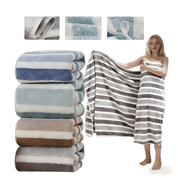 AUQ 2026 New Beach Bath Towels 4 Pack,35"X70" Ultra-Soft and Absorbent Lightweight,Quick-Drying Gym Towel Fast-Drying Adult Beach Towel with Hanging Loop,For Camping and Travel