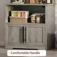 thumbnail image 6 of Ataucjin Coffee Bar Cabinet,Microwave Stand Bakers Rack Cabinet with Power Outlet and Storage,Thickened Counter,Farmhouse Bakers Rack Kitchen Cabinet,Freestanding Kitchen Bakers Rack with Storage, 6 of 7