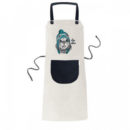 

Cat Head The Taste Of Snow Cat Protect Animal Pet Apron Adjustable Bib Cotton Linen BBQ Kitchen Pocket Pinafore