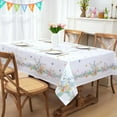 thumbnail image 3 of Polyester Rectangular Tablecloth, White and Green, 60 x 120 inch, Waterproof, Easter Day, All-Season, 3 of 6