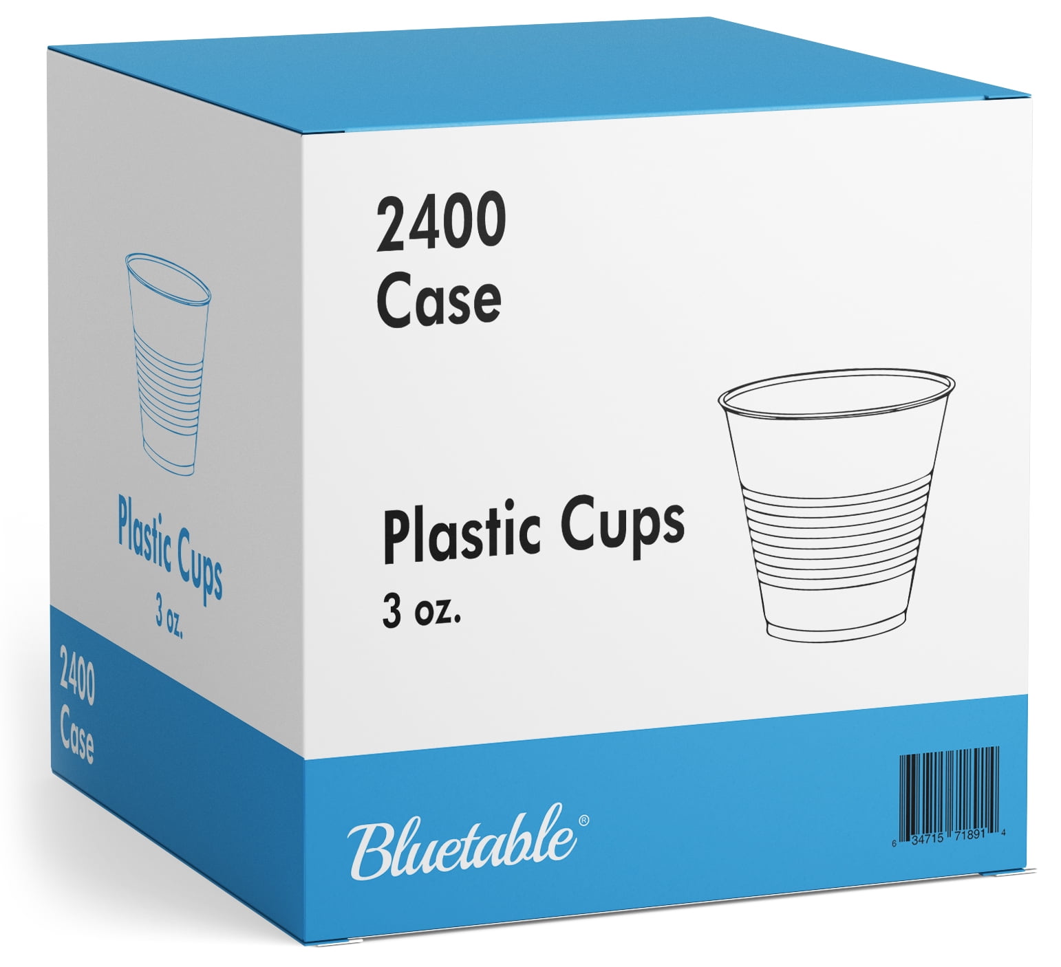 Plastic Cups 3 oz Bulk Case 2400 Disposable Clear Cups 3 Ounce