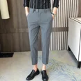 thumbnail image 4 of Con cinturón Trajes de hombre Pantalones Trabajo de oficina Pantalones rectos para hombres Traje coreano Reseñas Muchas prendas de diseñador Vestido de lujo Tela, 4 of 5