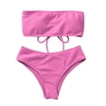 thumbnail image 1 of Eigraketly Traje de baño dividido para mujer, traje de baño acolchado de poliéster para verano, traje de baño para vacaciones, traje de playa sencillo a Traje de baño Rosa S Eigraketly OD021066-01, 1 of 6