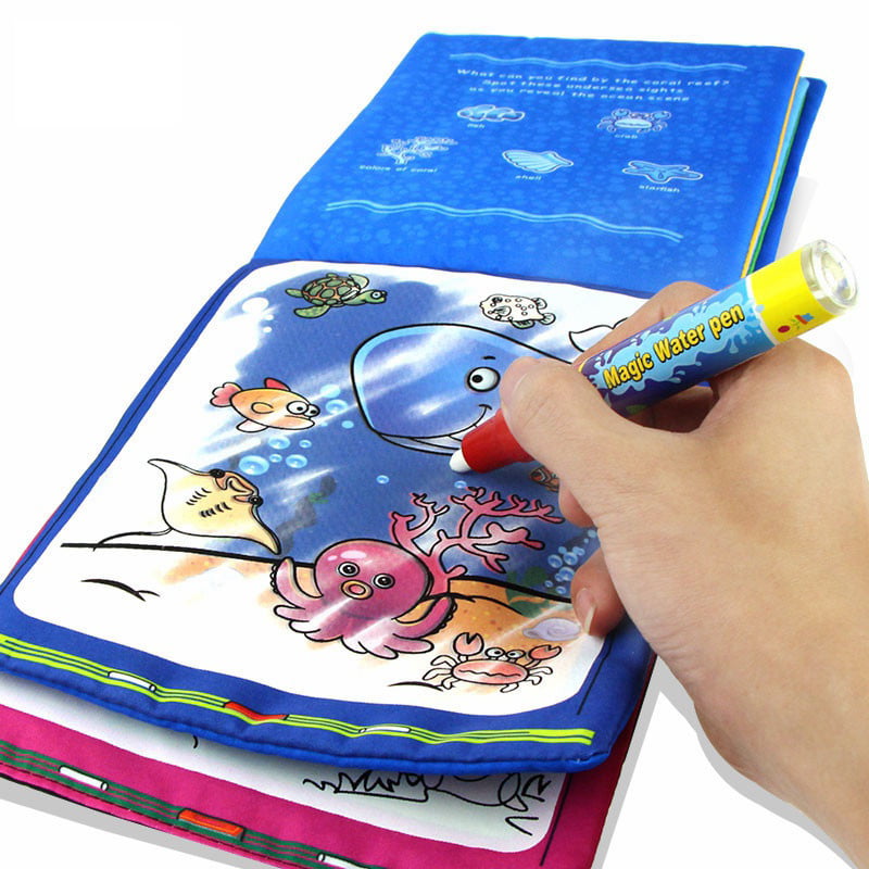 Water Coloring Paint for kids Reusable Magic Paint With Water Writing Water Paints with Automatic Vanishing Pen for Drawing Book for kids and Learning Educational Toy for Birthday etc.