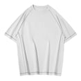 thumbnail image 2 of pstuiky camiseta de hombre, Blusas/camisetas casuales de verano para hombre, de color liso y cuello redondo ropa de hombre l, 2 of 9