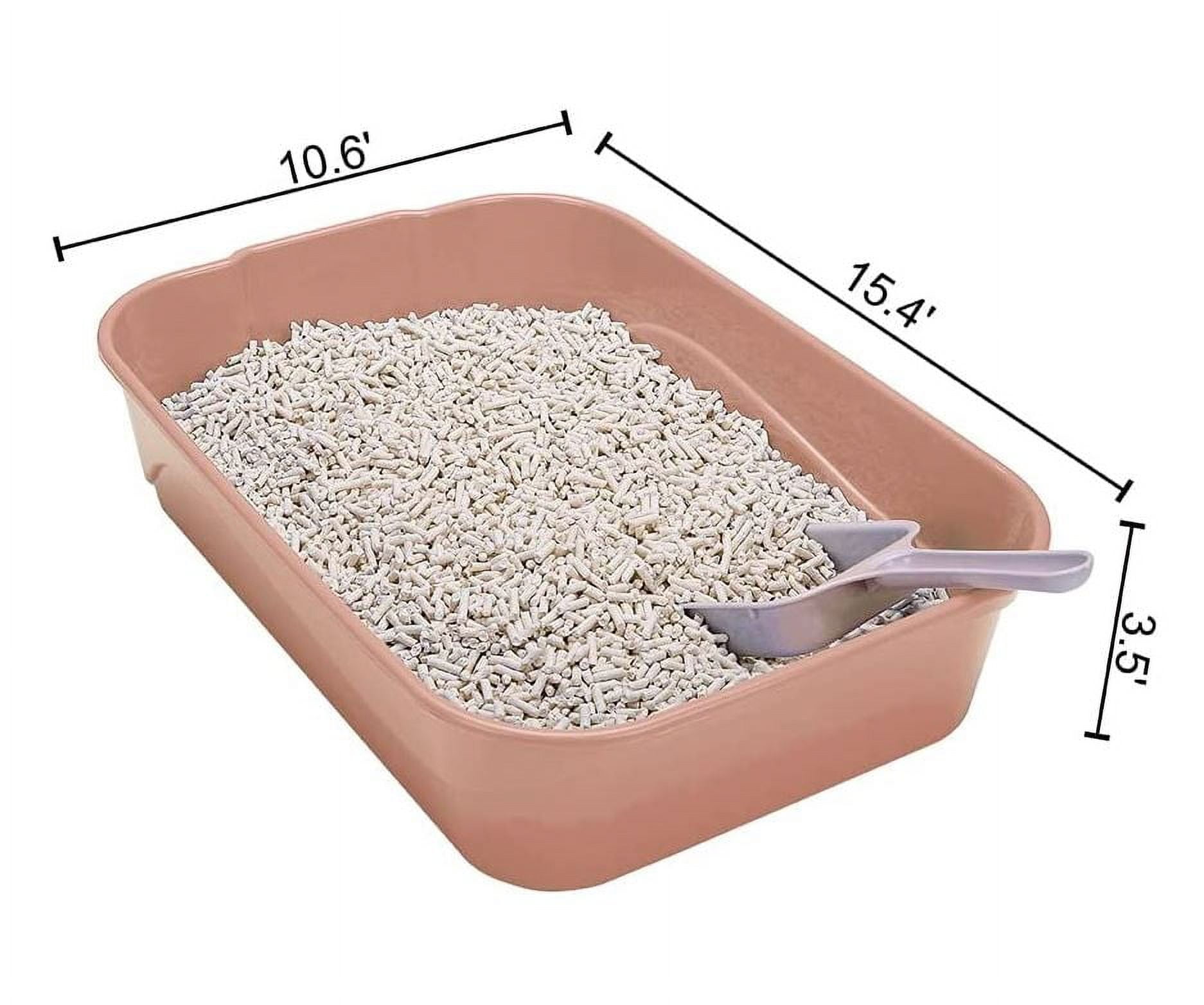 GreenJoy Kitty Litter Box Starter Kit - Without Lid Cat Litter Pan, Mat, Scoop and Bowl for Kitten