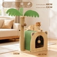 thumbnail image 2 of Qiyester Coconut Tree Shaped Wooden Cat Scratching Board Toy with Hanging Ball, Indoor Interactive Wooden Cat Bed Suitable for Small to Medium-Sized Cats, 2 of 7