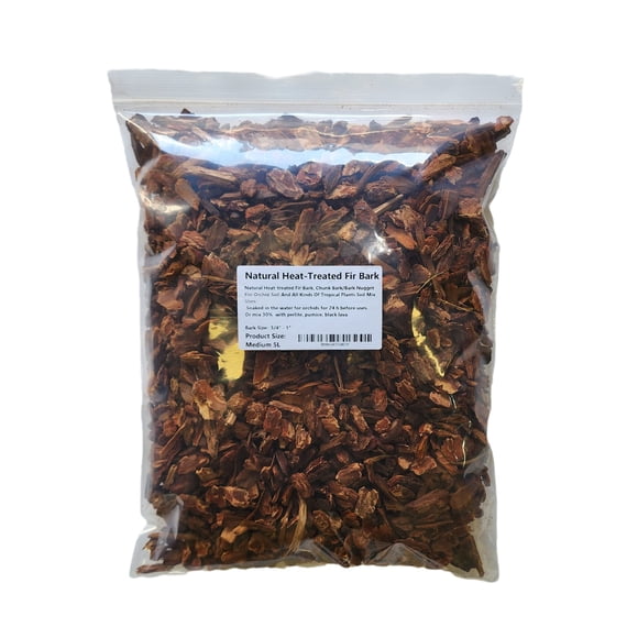 Écorce d'Orchidée de 5 litres - Écorce de Sapin Naturelle Traitée à la Chaleur, Morceaux d'Écorce/nugget d'Écorce pour Terre d'Orchidée et Toutes Sortes de Plantes Tropicales