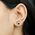 thumbnail image 5 of Rosec Jewels 1/4 CT Heart Shape Black Onyx and Diamond Paw Stud Earrings, 14K Rose Gold, 5 of 7