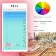 thumbnail image 5 of Aqua 1 Pack Standard Disposable Plastic Party Tablecloth 84" Inch Round Table Cover By Zimpleware, 5 of 5