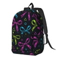 thumbnail image 3 of 17in Backpack With Pocket Adjustable Shoulder Strap Large Capacity Zipper Opening And Closing Double Pull Head Zipper For Work Travel Sports Bold Thin Neon Contemporary Ribbon Bow Pattern, 3 of 8