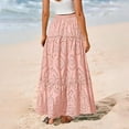 thumbnail image 7 of Taylonsss Women Boho Casual Skirts Summer 2025 Lace Embroidery Eyelet Elastic Waist Flowy Tiered Beach Fall Maxi Skirt, 7 of 7