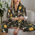 thumbnail image 6 of Lsque Owls And Plants Pattern Long Sleeve Pajama Set for Women - Soft 2-Piece Sleepwear and Loungewear Set with Pockets, Comfy Nightwear-Small, 6 of 7