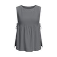 thumbnail image 4 of MAFYTYTPR Women's Tie Side Slit Peplum Hem Solid Color Tank Tops Spring Summer Round Neck Casual Tops for Everyday Wear 1PC S-XXL, 4 of 7