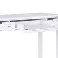 thumbnail image 3 of White Solid Wood Desk - 48" Shaker Style Home Office Desk w/ 2 Drawers &amp; Keyboard Tray. Ideal for Bedroom, Living Room, Condo. Durable Wood Construction., 3 of 7