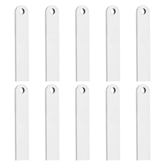 10pcs Metal Stamping Blanks, Rectangle Stamping Tags Blanks 5x1cm DIY Steel Tag for Keychain Engraving, Rectangle