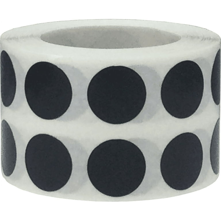 Black Circle Dot Stickers | 0.5 Inch Round | 1000 Pack