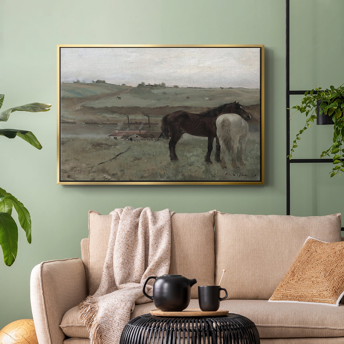 Vintage Animal Print-XXI By Wexford Home Framed in Gold Wood Gallery Wrapped Canvas 27 in. x 41 in.