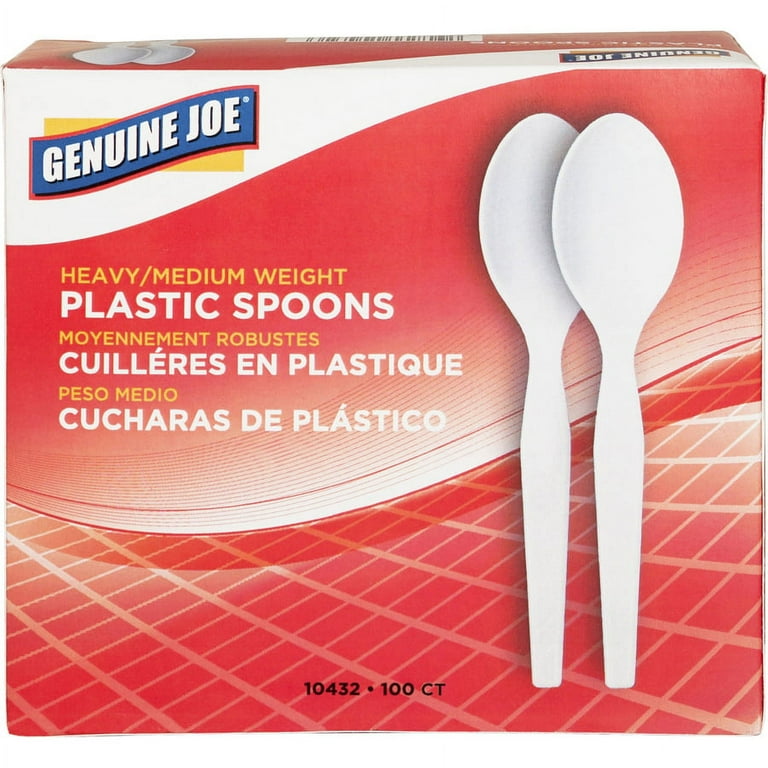 Genuine Joe Heavyweight Disposable Spoons - 100 / Box - 40/Carton - Disposable - White Genuine Joe Heavyweight Disposable Spoons - 100 / Box - 40/Carton - Disposable - White