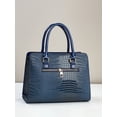 thumbnail image 3 of Bolso de mano con patrón de cocodrilo para mujer, bandolera de gran capacidad, monedero Satchel brillante a la moda, 3 of 6