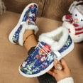 thumbnail image 5 of Christmas Winter Boots for Women 2025 Xmas Fuzzy Snow Ankle Booties Santa Casual Cozy Slip on Penny Loafer Flats Walking Shoes A Size 8, 5 of 7