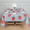 thumbnail image 3 of Strawberry Plants Fruit Flower Square Tablecloth,Waterproof Square Table Cover,Wipeable Spillproof Washable Table Cover for Home Kitchen Party Decor 42"X42"(107x107cm), 3 of 6