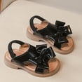 thumbnail image 6 of Eltusu Girls Sandals, Soft Bottom Open Toe No Slip PU Summer Shoes Black Size 4 T, 6 of 8