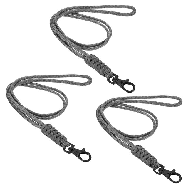 Unique Bargains Neck Lanyard, Badge Lanyards, ID Card Holder Keychains, Grey, 3 Pack